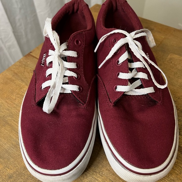 Vans Burgundy Canvas Men 7.5 Women 9 - Picture 2 of 6
